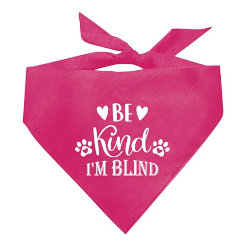 Be Kind I'm Blind Hundehalstuch, Dunkelrosa Hundehalstuch, Haustier-Hundeschal Zubehör, Haustier-Hunde-Dreieck-Schal, lustiges niedliches Hundehalstuch, Hundehalstuch, Hundehalstuch, für kleine, von ZPPRJF