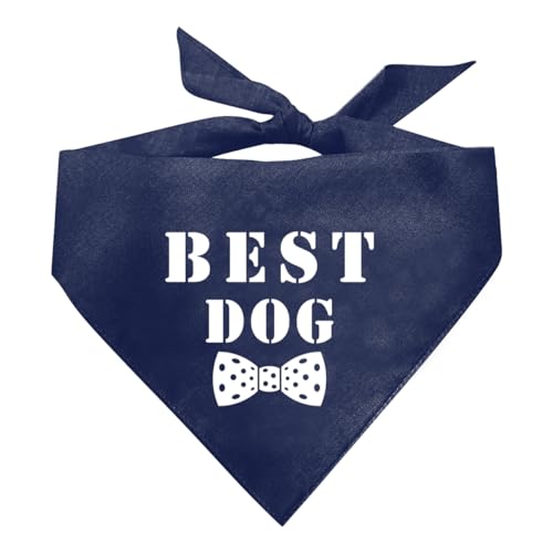 Best Dog Dog Bandana, dunkelblaues Hundehalstuch, lustiges süßes Hundehalstuch, Haustier-Hundeschal, Dreieckstuch, Geschenk für Hundeliebhaber, Hundehalstuch für kleine, mittelgroße und große Hunde von ZPPRJF