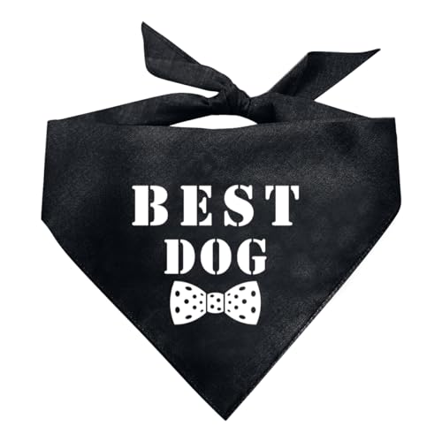 Best Dog Hundehalstuch, schwarzes Hundehalstuch, lustiges süßes Hundehalstuch, Haustier-Hundeschal, Dreieckstuch, Geschenk für Hundeliebhaber, Hundehalstuch für kleine, mittelgroße und große Hunde von ZPPRJF