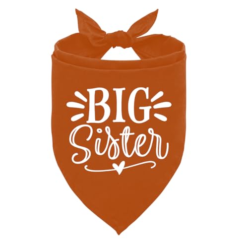 Big Sister Hundehalstuch, Big Sister Bandana für Hund, Hund Schwangerschaftsankündigung, Dunkelorange Hundehalstuch, Big Sister Hunde-Shirt, Hund Baby Ankündigung, Hundehalstuch für große Hunde (L) Big Sister Hundehalstuch, Big Sister Bandana für Hund, Hund Schwangerschaftsankündigung, Dunkelorange Hundehalstuch, Big Sister Hunde-Shirt, Hund Baby Ankündigung, Hundehalstuch für große Hunde (L) von ZPPRJF