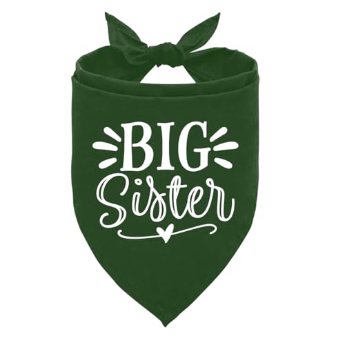 Big Sister Hundehalstuch, Big Sister Bandana für Hund, Hund Schwangerschaftsankündigung, dunkelgrünes Hundehalstuch, Big Sister Hunde-Shirt, Hund Baby Ankündigung, Hundehalstuch für große Hunde (L) Big Sister Hundehalstuch, Big Sister Bandana für Hund, Hund Schwangerschaftsankündigung, dunkelgrünes Hundehalstuch, Big Sister Hunde-Shirt, Hund Baby Ankündigung, Hundehalstuch für große Hunde (L) von ZPPRJF