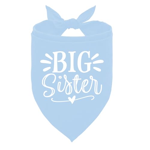 Big Sister Hundehalstuch, Hundehalstuch, hellblau, Haustier-Hundeschal, Dreieckstuch für große Hunde, Baby-Ankündigung, Hundehalstuch, Hundehalstuch, Haustierschal (L) von ZPPRJF