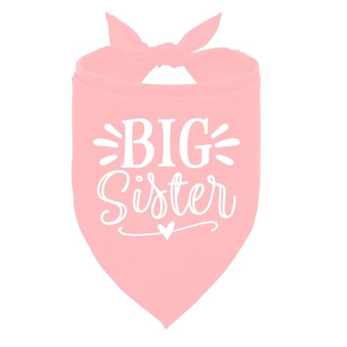 Big Sister Hundehalstuch, Hundehalstuch, rosa Haustier-Hundeschal, Zubehör, Haustier-Hunde-Dreieckschal, Hundehalstuch für große Hunde, Baby-Ankündigung, Hundehalstuch, Haustierschal (L) von ZPPRJF