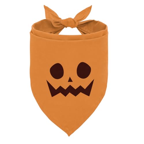 Halloween-Halstuch, dekoratives Hundehalstuch, Kürbiskopf, einzigartiger Stil, Halloween-Haustier-Schal, verstellbar, bequem, Dreieckstuch für kleine und mittelgroße Hunde Halloween-Halstuch, dekoratives Hundehalstuch, Kürbiskopf, einzigartiger Stil, Halloween-Haustier-Schal, verstellbar, bequem, Dreieckstuch für kleine und mittelgroße Hunde von ZPPRJF