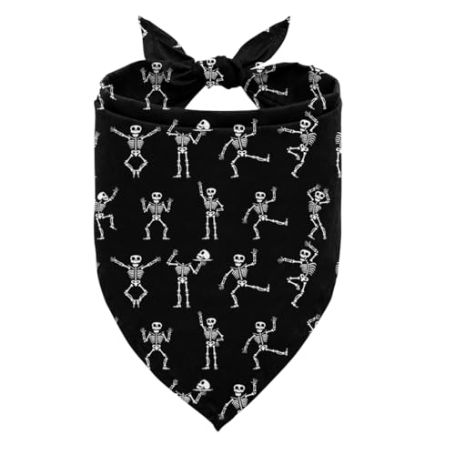Halloween-Hundehalstuch, Motiv: tanzendes Skelett, verstellbar, bequem, Dreiecks-Hundehalstuch, Urlaubstuch, Halstuch für kleine, mittelgroße Jungen und Mädchen, Halloween-Geschenk Halloween-Hundehalstuch, Motiv: tanzendes Skelett, verstellbar, bequem, Dreiecks-Hundehalstuch, Urlaubstuch, Halstuch für kleine, mittelgroße Jungen und Mädchen, Halloween-Geschenk von ZPPRJF