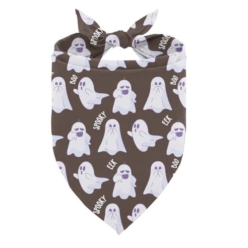 Halloween-Party-Hundehalstuch, Urlaubstuch, Halstuch mit Geistermuster, Halloween-dekoratives Haustier-Tuch, verstellbar, bequem, Dreieckstuch für kleine und mittelgroße Hunde Halloween-Party-Hundehalstuch, Urlaubstuch, Halstuch mit Geistermuster, Halloween-dekoratives Haustier-Tuch, verstellbar, bequem, Dreieckstuch für kleine und mittelgroße Hunde von ZPPRJF