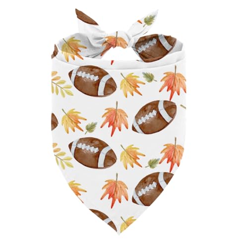 Herbst Haustier Halstuch, Haustier Halstuch mit Ahornblatt und Rugby Muster, verstellbares bequemes Dreieckstuch Hund Schal, Fußballparty Hunde Bandanas für kleine mittelgroße Hunde Herbst Haustier Halstuch, Haustier Halstuch mit Ahornblatt und Rugby Muster, verstellbares bequemes Dreieckstuch Hund Schal, Fußballparty Hunde Bandanas für kleine mittelgroße Hunde von ZPPRJF