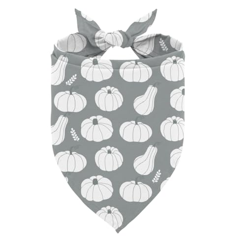 Herbst-Hundehalstuch, Haustierschal mit weißem Kürbismuster für kleine, mittelgroße Jungen und Mädchen, Herbst, verstellbar, bequem, Dreieck, Haustierhalstuch, Urlaubs-Hundehalstücher Herbst-Hundehalstuch, Haustierschal mit weißem Kürbismuster für kleine, mittelgroße Jungen und Mädchen, Herbst, verstellbar, bequem, Dreieck, Haustierhalstuch, Urlaubs-Hundehalstücher von ZPPRJF