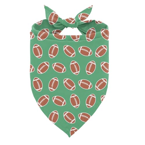 Herbsthalstuch, Rugby-Spiel-Party, Hundehalstuch, verstellbar, bequem, Dreiecks-Hundeschal, grüne Hundehalstücher mit Fußball-Muster, niedliches Welpen-Bandana, ausgefallene für Hunde von ZPPRJF