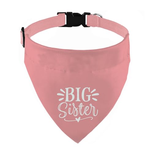 Hundehalstuch für große Schwester, mit verstellbarer Schnalle, verstellbares Haustierhalsband mit Schnellverschluss-Schnalle für kleine, mittelgroße und große Haustiere (Rosa) von ZPPRJF