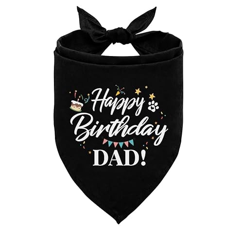 Hundehalstuch mit Aufschrift "Happy Birthday Dad", Dreieckstuch für kleine, mittelgroße und große Hunde, lustiges süßes Haustierzubehör (D2) von ZPPRJF