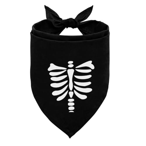 Hundehalstuch mit Totenkopf-Skelett-Motiv, verstellbar, bequem, Dreieck, Halstuch, Halloween-dekorativ, niedlich, für kleine und mittelgroße Hunde Hundehalstuch mit Totenkopf-Skelett-Motiv, verstellbar, bequem, Dreieck, Halstuch, Halloween-dekorativ, niedlich, für kleine und mittelgroße Hunde von ZPPRJF