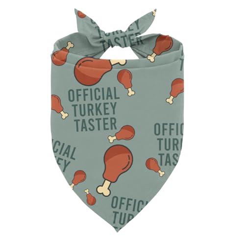 Hundehalstücher für Thanksgiving, offizielles Türkei-Taster-Haustier-Schal, Dreiecks-Hundeschal mit Drumstick-Muster, verstellbares niedliches Haustier-Tuch, Thanksgiving-Party-Hundehalstücher Hundehalstücher für Thanksgiving, offizielles Türkei-Taster-Haustier-Schal, Dreiecks-Hundeschal mit Drumstick-Muster, verstellbares niedliches Haustier-Tuch, Thanksgiving-Party-Hundehalstücher von ZPPRJF