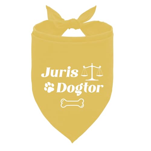 Juris Dogtor Hundehalstuch, Scales of Justice, Hundehalstuch, gelbes Hundehalstuch, Abschlussgeschenk, Hundehalstuch für kleine, mittelgroße und große Hunde, Haustier Hund Dreieckstuch (F41) von ZPPRJF