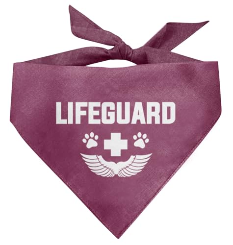 Lifeguard Hundehalstuch, Hundehalstuch, violett, Haustier-Hundeschal, Dreieckstuch für kleine, mittelgroße und große Hunde, lustig, niedlich, Rettungsschwimmer, Haustier-Hunde-Halstuch, Geschenk für von ZPPRJF