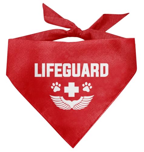 Lifeguard Hundehalstuch, Hundehalstuch, rotes Haustier-Hundeschal, Zubehör, Dreieckstuch für kleine, mittelgroße und große Hunde, lustiges süßes Rettungsschwimmer Haustier-Hunde-Halstuch, Geschenk für von ZPPRJF
