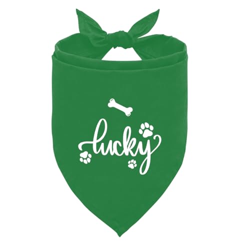 Lucky Dog Halstuch, grünes Hundehalstuch, Dreieckstuch für Haustiere, Geschenk für Hundeliebhaber, Haustier-Hundeschal, Zubehör, geeignet für Mädchen oder Jungen, kleine und mittelgroße Hunde, Katzen, Lucky Dog Halstuch, grünes Hundehalstuch, Dreieckstuch für Haustiere, Geschenk für Hundeliebhaber, Haustier-Hundeschal, Zubehör, geeignet für Mädchen oder Jungen, kleine und mittelgroße Hunde, Katzen, von ZPPRJF