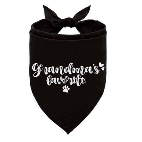 Oma's Favorite Hundehalstuch, Haustier-Schal, Zubehör für kleine und mittelgroße Hunde, Foto-Requisite, bedrucktes Hunde-Halstuch, Geschenk für Hundeliebhaber, Geburtstag oder Weihnachten, schwarzes Oma's Favorite Hundehalstuch, Haustier-Schal, Zubehör für kleine und mittelgroße Hunde, Foto-Requisite, bedrucktes Hunde-Halstuch, Geschenk für Hundeliebhaber, Geburtstag oder Weihnachten, schwarzes von ZPPRJF