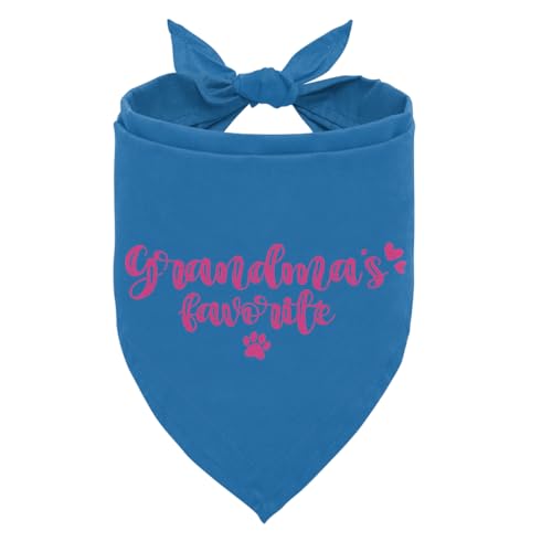 Oma's Favorite Hundehalstuch, Haustier-Schal, Zubehör für kleine und mittelgroße Hunde, Foto-Requisite, bedrucktes Hunde-Halstuch, Geschenk für Hundeliebhaber, Geburtstag oder Weihnachten, blaues Oma's Favorite Hundehalstuch, Haustier-Schal, Zubehör für kleine und mittelgroße Hunde, Foto-Requisite, bedrucktes Hunde-Halstuch, Geschenk für Hundeliebhaber, Geburtstag oder Weihnachten, blaues von ZPPRJF