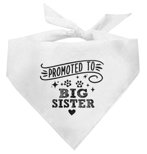 Promoted to Big Sister Hundehalstuch, weißes Hundehalstuch, Gender Reveal, Haustier-Hunde-Dreieck-Schal, lustiges süßes Hundehalstuch, Hundehalstuch, für kleine, mittelgroße und große Hunde (C30) von ZPPRJF