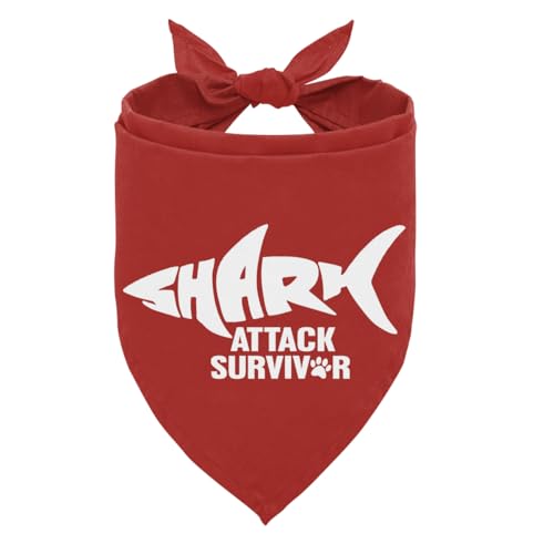 Shark Attack Survivor Hundehalstuch, Amputiert-Hundehalstuch, Hai-Druck, Haustier-Schal, Zubehör für kleine, mittelgroße Hunde, Katzen, Foto-Requisite, Geschenk für Hundeliebhaber von ZPPRJF