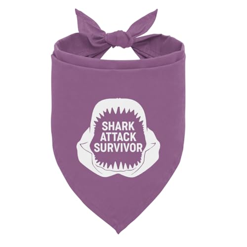 Shark Attack Survivor Hundehalstuch, Hai-Haustier-Schal, Zubehör für kleine, mittelgroße Hunde und Katzen, Foto-Requisite, violettes Hundehalstuch, Sommer-Strand-Haustier-Dreieck-Schal, Geschenke für Shark Attack Survivor Hundehalstuch, Hai-Haustier-Schal, Zubehör für kleine, mittelgroße Hunde und Katzen, Foto-Requisite, violettes Hundehalstuch, Sommer-Strand-Haustier-Dreieck-Schal, Geschenke für von ZPPRJF