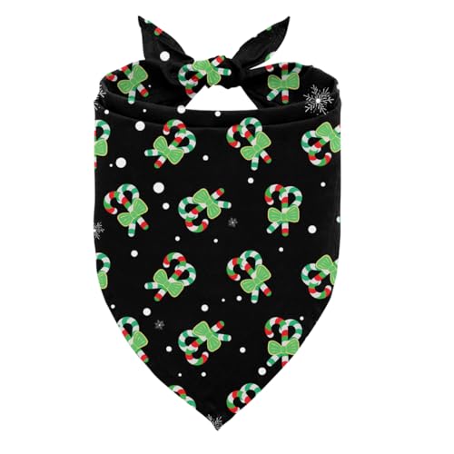 Weihnachts-Hundehalstuch, Weihnachts-Hundehalstuch mit Zuckerstangen- und Schneeflocken-Muster, verstellbar, bequem, Dreiecks-Hunde-Schal, Weihnachtsparty-Haustier-Tuch für kleine und mittelgroße Weihnachts-Hundehalstuch, Weihnachts-Hundehalstuch mit Zuckerstangen- und Schneeflocken-Muster, verstellbar, bequem, Dreiecks-Hunde-Schal, Weihnachtsparty-Haustier-Tuch für kleine und mittelgroße von ZPPRJF