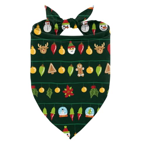 Weihnachts-Hundehalstuch, Weihnachts-Lichtstreifen, bedruckt, Hundehalstuch mit Schneemann, Weihnachtsmann, Lebkuchenmann, Rentiermuster, verstellbar, bequem, Dreieckstuch für kleine und mittelgroße Weihnachts-Hundehalstuch, Weihnachts-Lichtstreifen, bedruckt, Hundehalstuch mit Schneemann, Weihnachtsmann, Lebkuchenmann, Rentiermuster, verstellbar, bequem, Dreieckstuch für kleine und mittelgroße von ZPPRJF