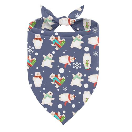 Weihnachts-Hundehalstuch, niedliches Eisbär-Muster, Hundehalstuch, saisonale Festivals, Haustier-Tuch, verstellbar, bequem, Dreieckstuch für kleine und mittelgroße Hunde Weihnachts-Hundehalstuch, niedliches Eisbär-Muster, Hundehalstuch, saisonale Festivals, Haustier-Tuch, verstellbar, bequem, Dreieckstuch für kleine und mittelgroße Hunde von ZPPRJF