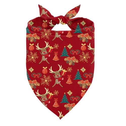 Weihnachts-Hundehalstuch, niedliches Rentier und Weihnachtsbaum-Druck, Haustier-Tuch, verstellbar, bequem, Dreiecks-Hundeschal, Weihnachtsparty, Haustier-Tuch für kleine und mittelgroße Hunde Weihnachts-Hundehalstuch, niedliches Rentier und Weihnachtsbaum-Druck, Haustier-Tuch, verstellbar, bequem, Dreiecks-Hundeschal, Weihnachtsparty, Haustier-Tuch für kleine und mittelgroße Hunde von ZPPRJF