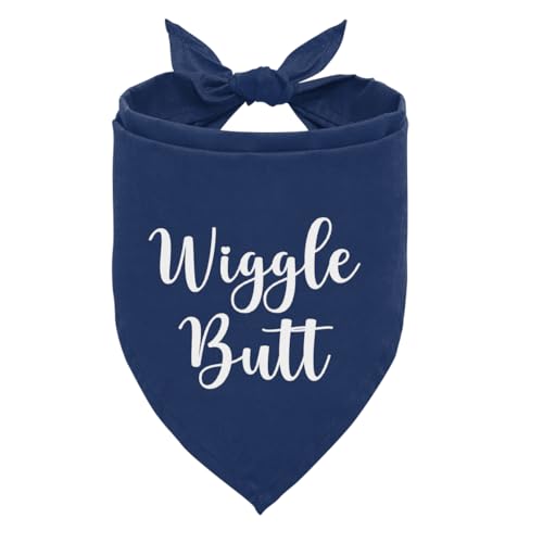 Wiggle Butt Lustiges Hundehalstuch, dunkelblaues Hundehalstuch, perfekter Geburtstag für Hundeliebhaber, Haustier-Dreieckstuch für kleine, mittelgroße und große Hunde und Katzen Wiggle Butt Lustiges Hundehalstuch, dunkelblaues Hundehalstuch, perfekter Geburtstag für Hundeliebhaber, Haustier-Dreieckstuch für kleine, mittelgroße und große Hunde und Katzen von ZPPRJF