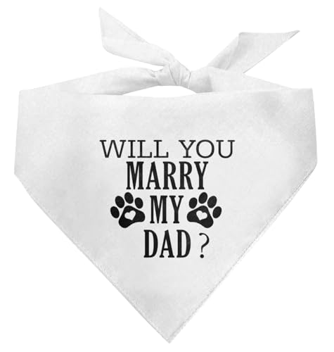 Will You Marry My Dad? Hundehalstuch, weißes Hundehalstuch, lustiges Hundehalstuch, Hundehalstuch, Verlobungsankündigung, Hundehalstuch, Geschenk für Hundeliebhaber, Hundehalstuch für kleine, von ZPPRJF
