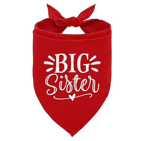 ZPPRJF Big Sister Hundehalstuch, Big Sister Bandana für Hund, Hund Schwangerschaftsankündigung, rotes Hundehalstuch, große Schwester, Hunde-Shirt, Hundehalstuch, Haustierschal, Hundehalstuch für ZPPRJF Big Sister Hundehalstuch, Big Sister Bandana für Hund, Hund Schwangerschaftsankündigung, rotes Hundehalstuch, große Schwester, Hunde-Shirt, Hundehalstuch, Haustierschal, Hundehalstuch für von ZPPRJF