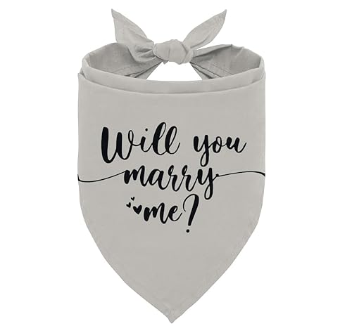 ZPPRJF Hundehalstuch, Aufschrift "Will You Marry Me?", helle Farbe, Verlobungsankündigung, Heiratsantrag, Haustierschal, Zubehör für kleine, mittelgroße und große Hunde (D70) von ZPPRJF