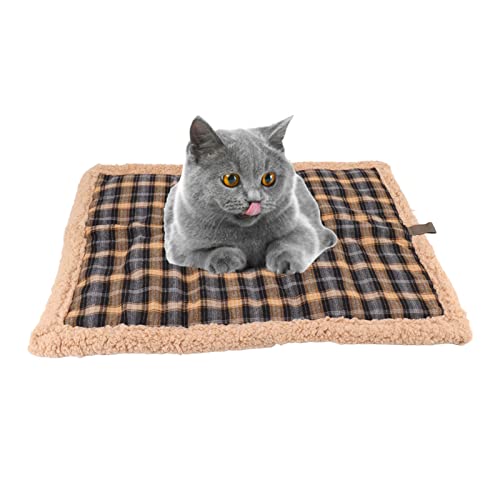 ZPSHYD Selbstwärmendes Haustierbett, selbstwärmend, doppelseitig, Lammwolle, kariert, Haustierbett, für drinnen und draußen, waschbar, 60 cm, Braun und Beige ZPSHYD Selbstwärmendes Haustierbett, selbstwärmend, doppelseitig, Lammwolle, kariert, Haustierbett, für drinnen und draußen, waschbar, 60 cm, Braun und Beige von ZPSHYD