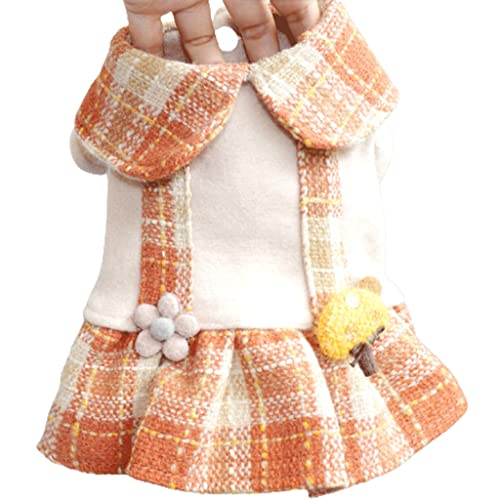 ZQDMYT Winter Warmer Hund Pullover Rock, niedlicher Hund Mantel for kaltes Wetter, Mode komfortable Hundeweste for kleine mittelgroße Hunde Chihuahua (Color : Orange-L) von HAODA