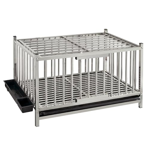 Hühnerstall Geflügelkäfig Entenstall Kleintierkäfig aus Edelstahl Mit Trog und Wanne Einfacher Aufbau und Reinigung Geeignet for Kleintiere Hühnerstall Hühnerauslauf(95x60x60cm) von ZQMKQCEK