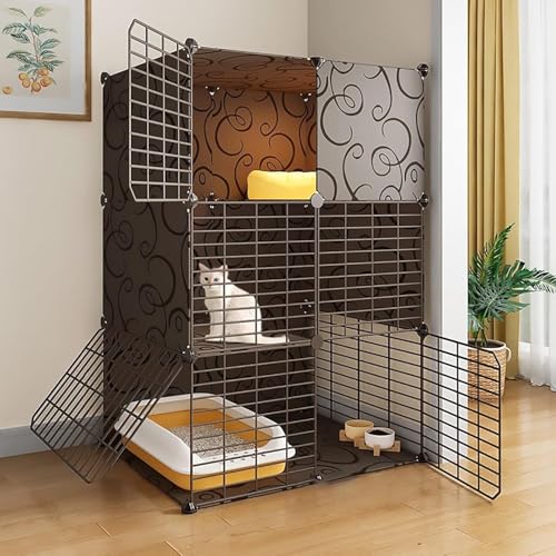 Katzenkäfig for den Innenbereich – Abnehmbares Metallgehege for Kätzchen – Zusammengebauter Katzenlaufstall und Kiste for Kleintiere – Ideale Villa for den Innenbereich for Katzen und Kätzchen(Black,2 Katzenkäfig for den Innenbereich – Abnehmbares Metallgehege for Kätzchen – Zusammengebauter Katzenlaufstall und Kiste for Kleintiere – Ideale Villa for den Innenbereich for Katzen und Kätzchen(Black,2 von ZQMKQCEK