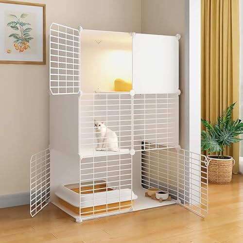 Katzenkäfig for den Innenbereich – Abnehmbares Metallgehege for Kätzchen – Zusammengebauter Katzenlaufstall und Kiste for Kleintiere – Ideale Villa for den Innenbereich for Katzen und Kätzchen(White,2 Katzenkäfig for den Innenbereich – Abnehmbares Metallgehege for Kätzchen – Zusammengebauter Katzenlaufstall und Kiste for Kleintiere – Ideale Villa for den Innenbereich for Katzen und Kätzchen(White,2 von ZQMKQCEK