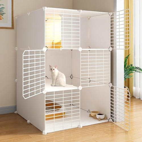 Katzenkäfig for den Innenbereich – Abnehmbares Metallgehege for Kätzchen – Zusammengebauter Katzenlaufstall und Kiste for Kleintiere – Ideale Villa for den Innenbereich for Katzen und Kätzchen(White,2 Katzenkäfig for den Innenbereich – Abnehmbares Metallgehege for Kätzchen – Zusammengebauter Katzenlaufstall und Kiste for Kleintiere – Ideale Villa for den Innenbereich for Katzen und Kätzchen(White,2 von ZQMKQCEK