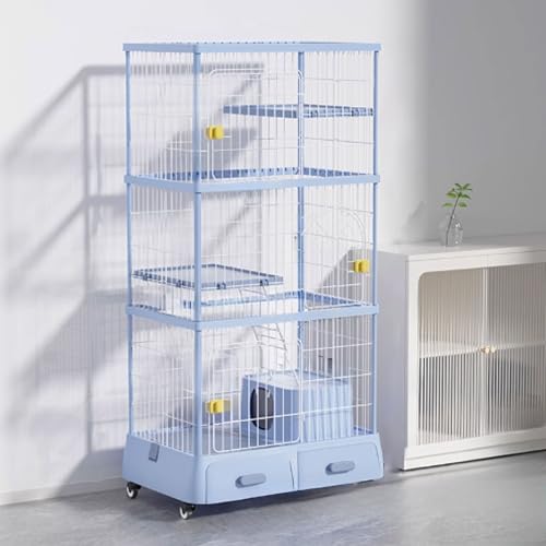 Katzenkäfige for den Innenbereich, Katzenlaufstall mit Deckel, Katzengehege, Katzenkiste mit Universalrädern mit Katzentoilette for Frettchen, Chinchilla, Kaninchen, Kleintiere(Blue,87 * 64 * 178cm) Katzenkäfige for den Innenbereich, Katzenlaufstall mit Deckel, Katzengehege, Katzenkiste mit Universalrädern mit Katzentoilette for Frettchen, Chinchilla, Kaninchen, Kleintiere(Blue,87 * 64 * 178cm) von ZQMKQCEK