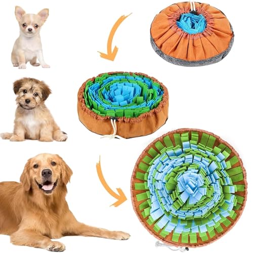 Schnüffelmatte für Hunde, waschbare Schnüffelmatte für langsames Füttern, interaktives Hundespielzeug für Langeweile, Hundespielzeug für große, mittelgroße und Welpen (48 x 48 cm) von ZQSFPK