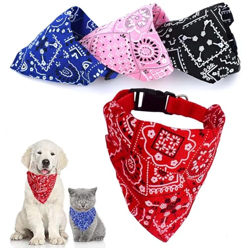 4 Packungen Hundehalstuch, Welpen-Bandana, waschbare Bandanas für Hunde, Hundehalstuch, verstellbares Bandana für Hunde und Katzen für kleine, mittelgroße Haustiere 4 Packungen Hundehalstuch, Welpen-Bandana, waschbare Bandanas für Hunde, Hundehalstuch, verstellbares Bandana für Hunde und Katzen für kleine, mittelgroße Haustiere von ZQuintuplian