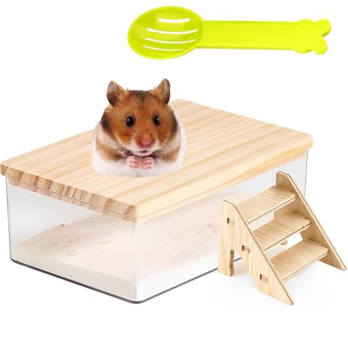 ZQuintuplian 1 x Hamster-Sandbad, bringen Sie eine Leiter und einen Badesandlöffel, Hamster-Badebehälter mit Leiter, Chinchilla, Staubbad, Hamster-Zubehör, geeignet für verschiedene kleine Hamster ZQuintuplian 1 x Hamster-Sandbad, bringen Sie eine Leiter und einen Badesandlöffel, Hamster-Badebehälter mit Leiter, Chinchilla, Staubbad, Hamster-Zubehör, geeignet für verschiedene kleine Hamster von ZQuintuplian