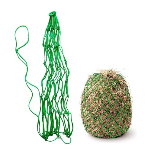 ZR ZHENGRONG Heunetz-Futterspender für Pferde, 91,4 cm Länge, 12,7 cm Löcher, langsames Füttern, Tasche für Pferde und Ziegen (GREEN01, 1 Stück) von ZR ZHENGRONG
