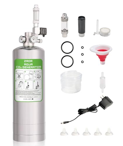 ZRDR 4L CO2-Generatorsystem mit Dual-Manometer-Anzeige, DIY-Co2-Generator-System-Set, automatisches Druckentlastungsventil, Blasenzähler für Pflanzen, Aquarium, stabile Leistung von ZRDR