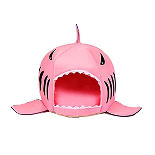 ZRHYRG Katzenbett Haustier-Katzenbett, weiches Haustierkissen, Hundehaus, Hai, für große Hunde, Zelt, Baumwolle, Kleiner Schlafsack Hundebett(Pink Style A,S 40x29.5cm) von ZRHYRG