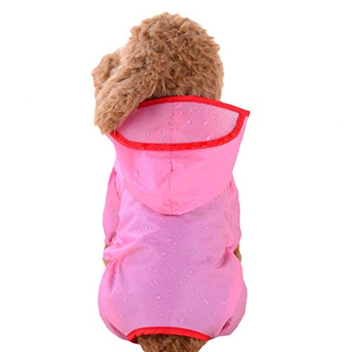 ZRONG Wasserdichter Hunderegenmantel kleidet Welpen Regen-Mantel-Jacke mit Hut for Brim Spitz Pudel Hund Regen-Mantel for kleine Hunde (Farbe : Pink, Size : S) von ZRONG