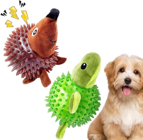 ZSENSO Spiky Squeaky Dog Ball Stuffed Frog, Strong & Bouncy Frog, Frog/Hedgehog Spiky Ball Floating Dog Toy, Dog Toy Balls for Puppy Small Medium Large Dogs Training Playing von ZSENSO