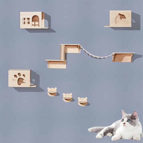 Katzenbaumturm, Kätzchen-Aktivitätszentrum, Wand-Katzenrahmen, Katzenklettergerüst, Spielplatz-Set, (Paket 5) von ZSXZCBDQ